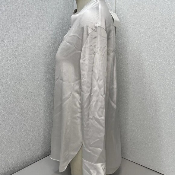 NEW VINCE Women’s Band Collar Blouse – Salt Glass (Grey) Size S – Long Sleeve - Picture 3 of 8